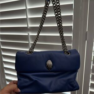 Kurt Geiger Navy Shoulder Bag with Silver Chain